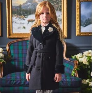 Janie and jack Faux Fur trim coat 3-4T